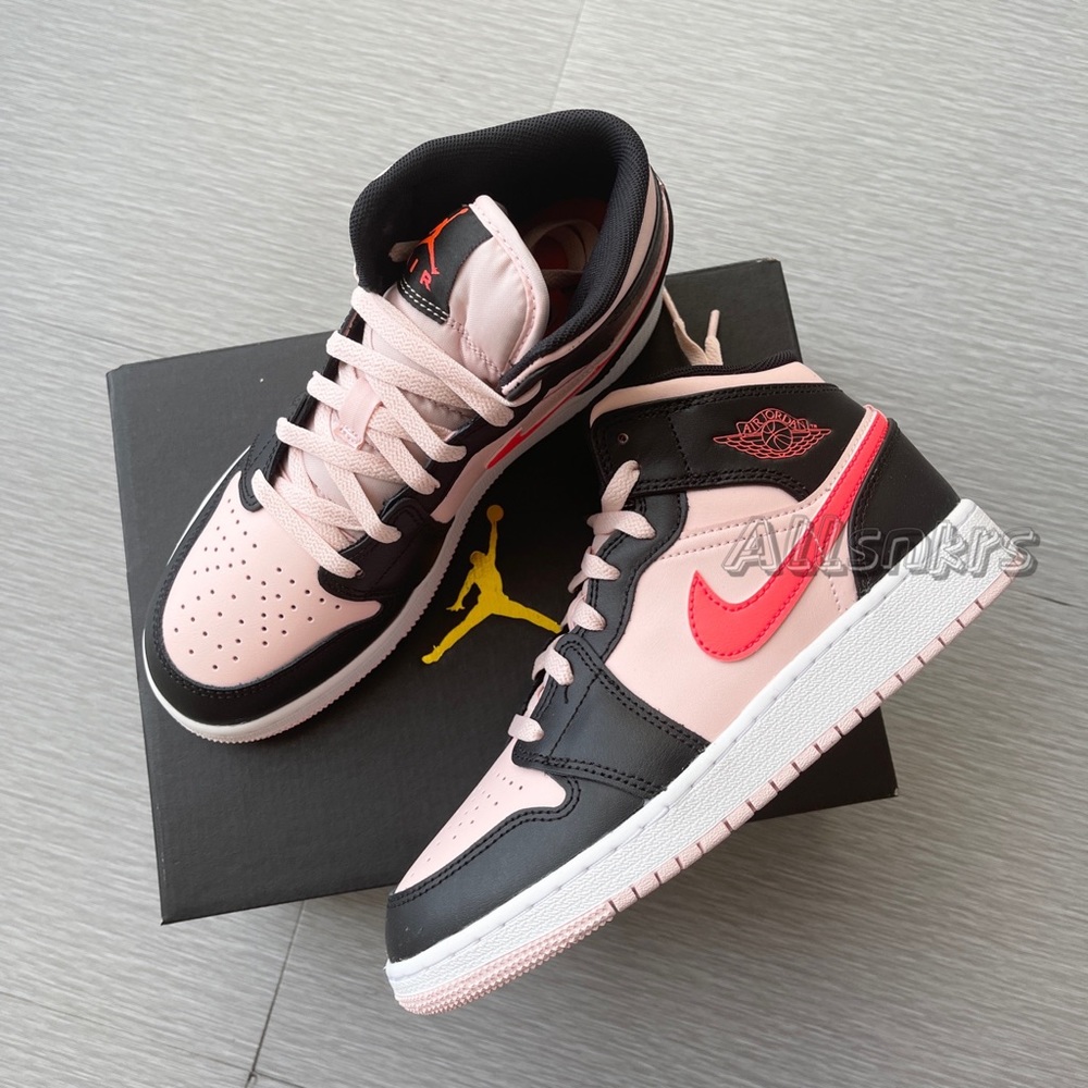 Air Jordan 1 Mid Pink Punch GS - Picture 5 of 9